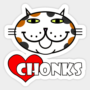 Heart Chonks - Calico Cat Sticker